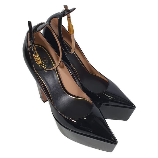 Valentino Garavani Tan-Go 165 Plateau Pumps in Zwart Glanzend Leer - Image 6