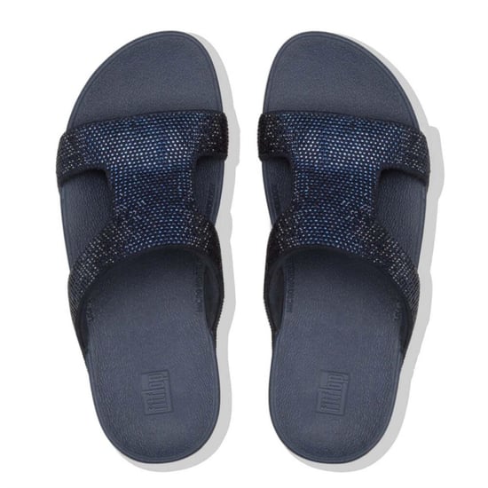 Women's Fit Flop Sliders in Navy - Image 3