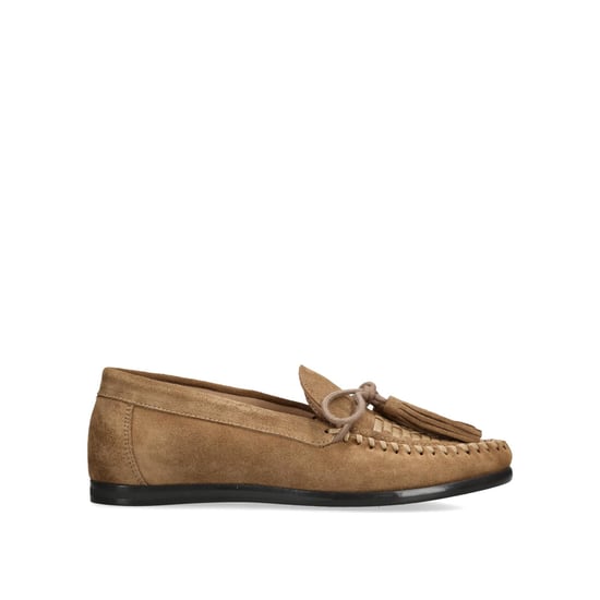 Suede Yaira Taupe Suede Loafers - Image 1