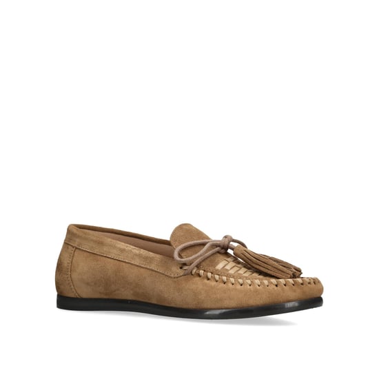 Suede Yaira Taupe Suede Loafers - Image 4