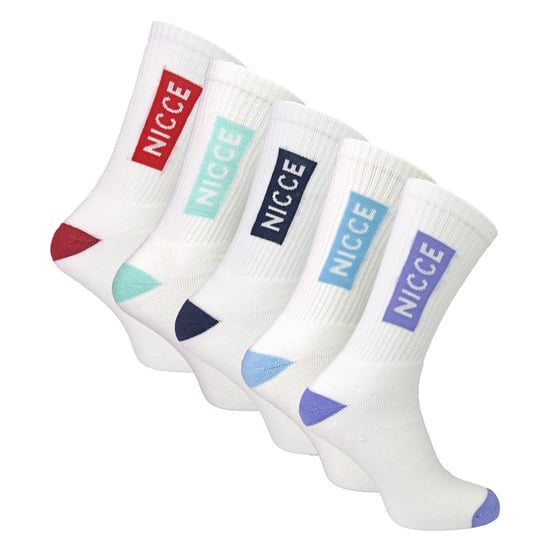 5 Pack Mens Sports Crew Socks Cotton Rich Breathable Cushioned Socks - Image 1