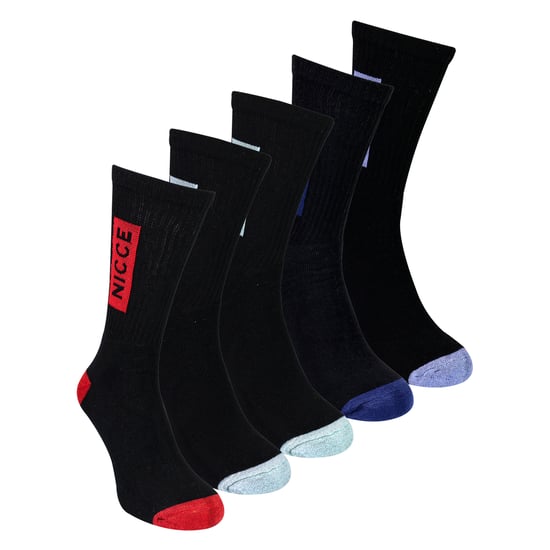 5-Pack Mannensport Kousen Crew Sokken Katoen Rijk Ademend Gevoerde Sokken - Image 3