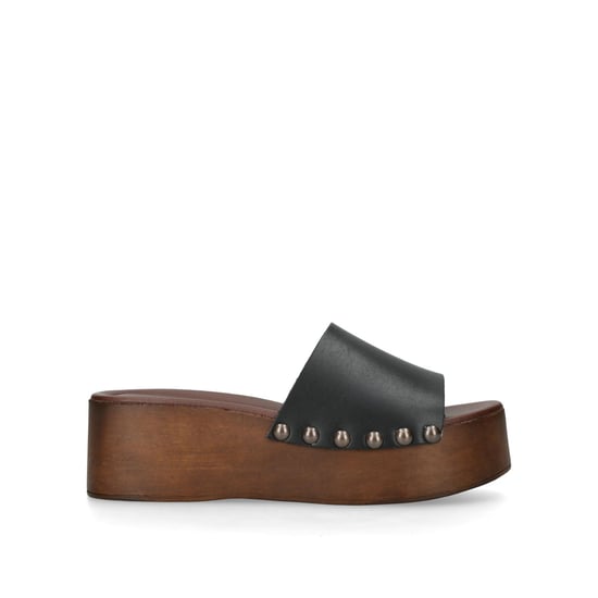 Leather Conga Black Sandals - Image 1