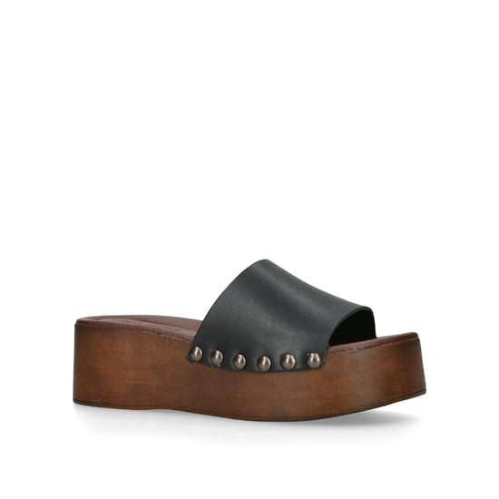 Leather Conga Black Sandals - Image 4