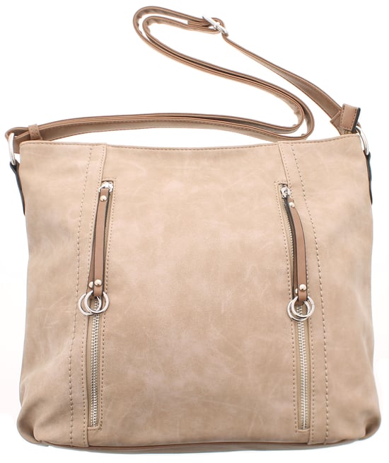 Womens Crossbody Fashion Bag Lovely Zip Fastening camel - Image 1