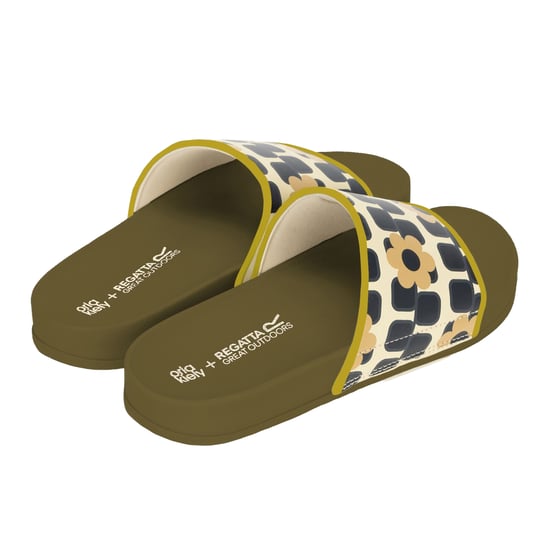 Regatta Womens/Ladies Orla Kiely Giant Square Flower Sliders (Monochrome) - Image 2