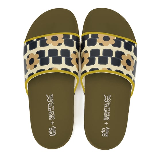 Regatta Womens/Ladies Orla Kiely Giant Square Flower Sliders (Monochrome) - Image 4