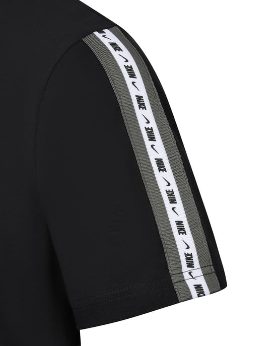 Men’s Nike Repeat Tape Short Sleeve T-Shirt Black - Image 2