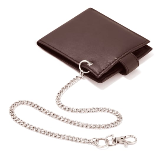 Men’s Genuine Leather RFID Biker Wallet with Chain, Coin Pocket & Card Slots in Brown - Image 6