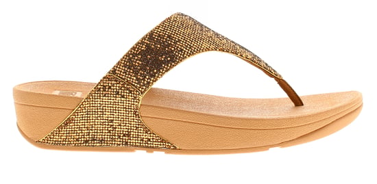 FitFlop Womens Flip Flops Lulu Glitterball Slip On old gold - Image 2