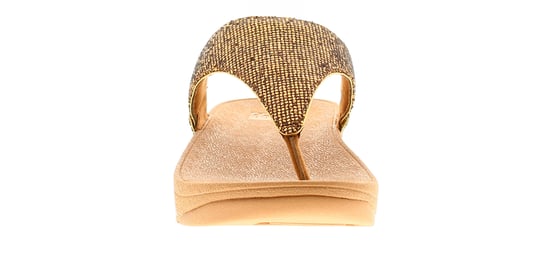 FitFlop Womens Flip Flops Lulu Glitterball Slip On old gold - Image 3