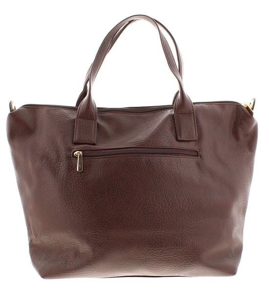 Womens Large Tote Bag Luxury Zip Fastening chocolate brown - Image 3