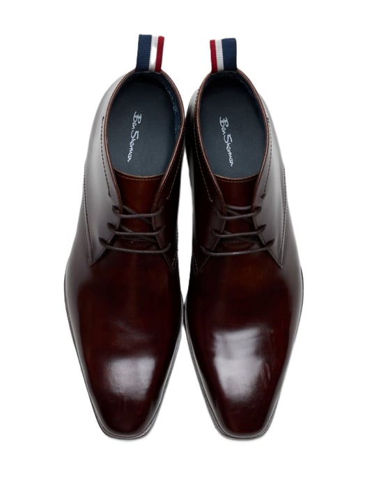Ben Sherman London Brush Off Leren Heren Bruine Boots - Image 3