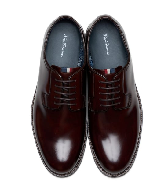 Ben Sherman Hoxton Brush Off Leather Men's Brown Lace-Up Shoes - Image 3