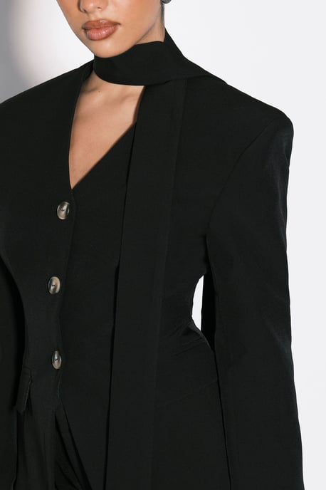 Scarf Detail Cinched Blazer - Image 4