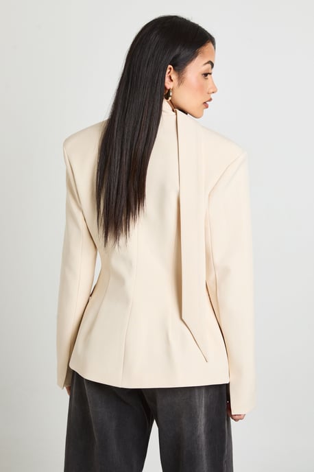 Scarf Detail Cinched Blazer - Image 2