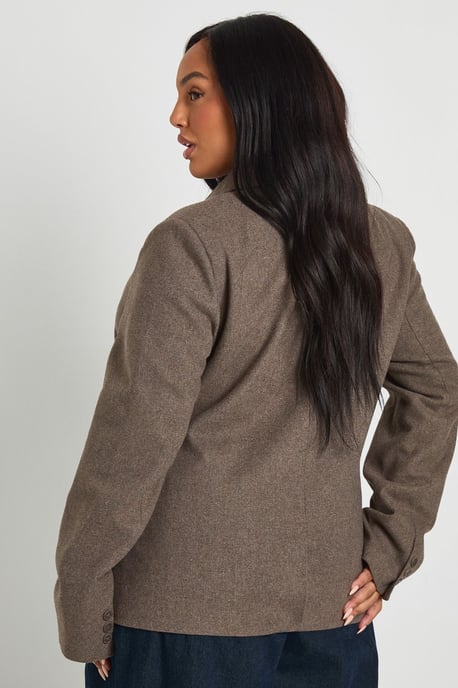 Plus Tie Detail Wool Look Blazer - Image 2