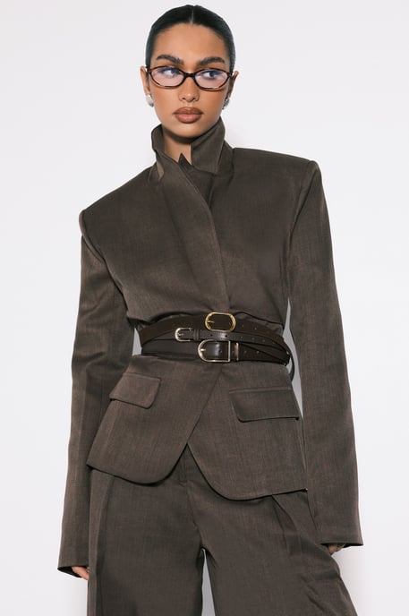 Cinched Ruched Waist Blazer - Image 1