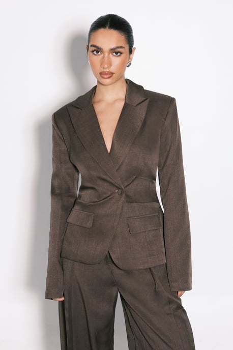 Cinched Ruched Waist Blazer - Image 4