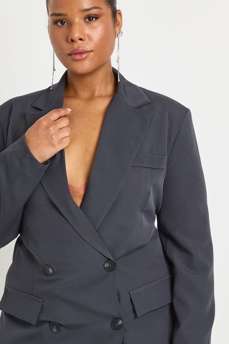Plus Woven Shoulder Pad Blazer Dress - Image 4