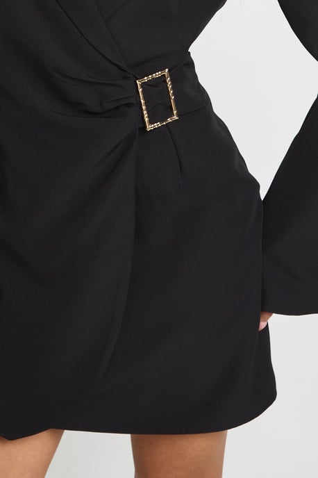 Buckle Detail Flared Sleeve Blazer Dress - Image 4