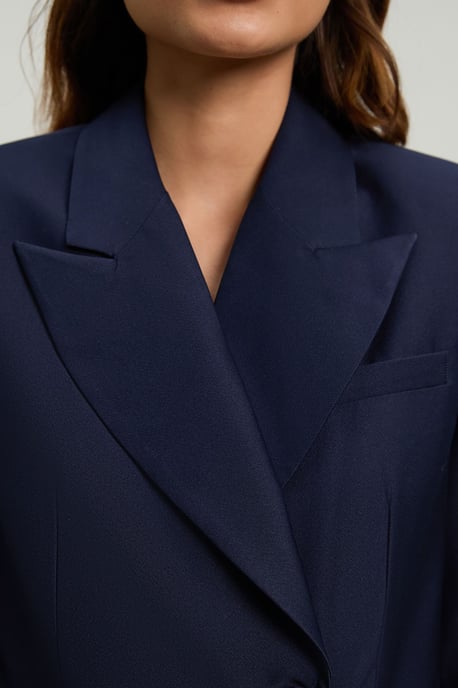 Tailored Satin Tux Cropped Blazer - Image 2