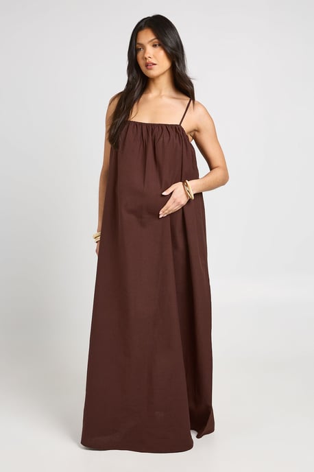 Maternity Volume Pocket Maxi Dress - Image 1