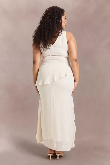 Plus Asymmetric Waist Ruffle Maxi Dress - Image 2