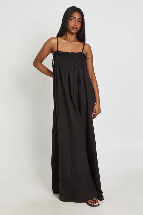 Shirred Detail Maxi Smock Dress - Image 1