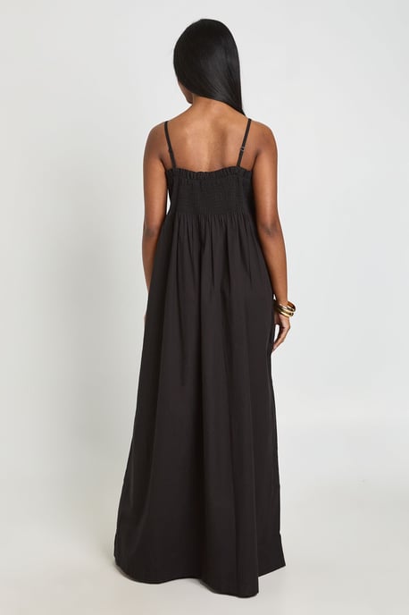 Shirred Detail Maxi Smock Dress - Image 2