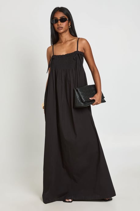 Shirred Detail Maxi Smock Dress - Image 3