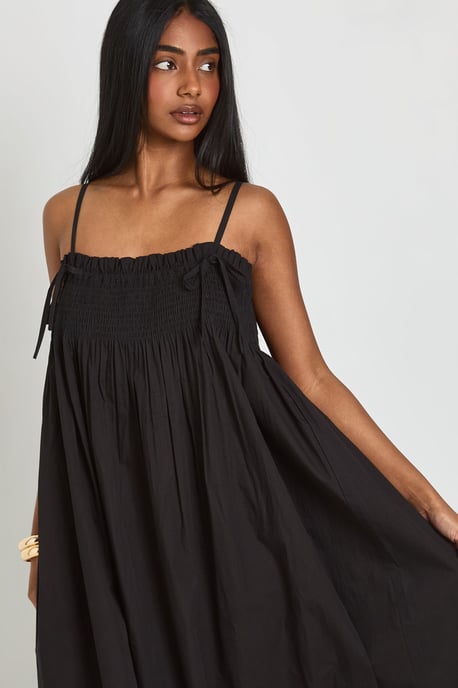 Shirred Detail Maxi Smock Dress - Image 4
