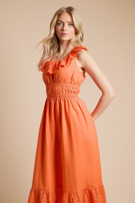 Broderie Ruffle Tiered Hem Maxi Dress - Image 2