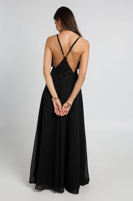 Chiffon Applique Detail Floaty Maxi Dress - Image 2