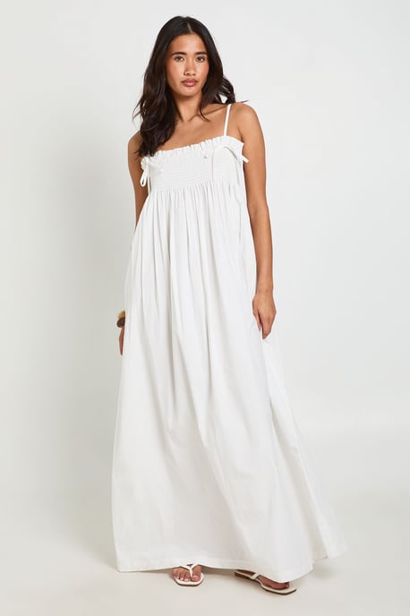 Shirred Detail Maxi Smock Dress - Image 1