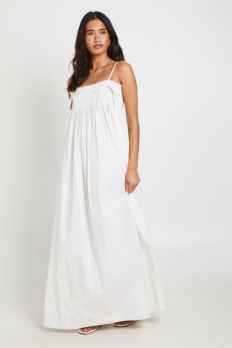 Shirred Detail Maxi Smock Dress - Image 3