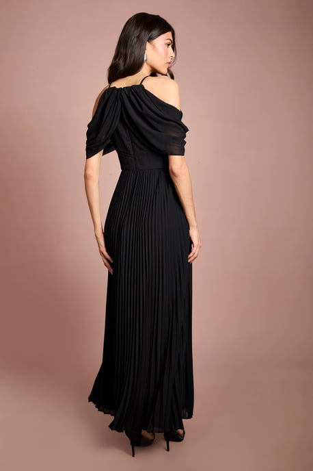 Coast Muse Corsage Halterneck Pleated Maxi Dress - Image 3