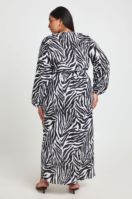 Plus Zebra Textured Tie Detail Maxi Dress - Image 2