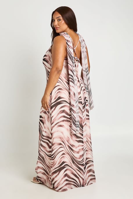 Plus Chiffon Cowl Neck Maxi Dress - Image 2