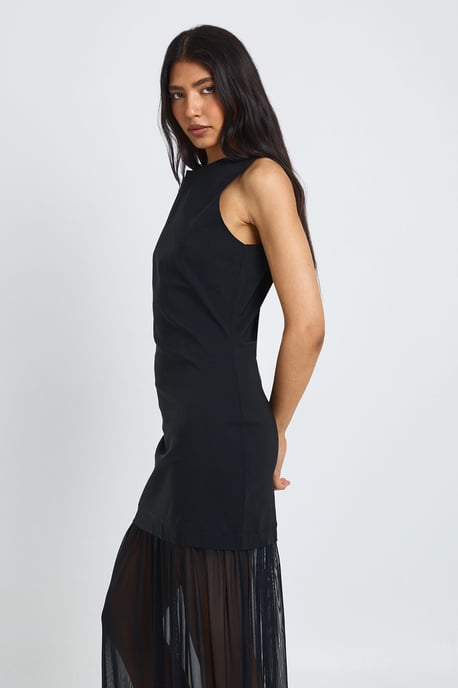Tall Sheer Hem Sleeveless Maxi Dress - Image 4
