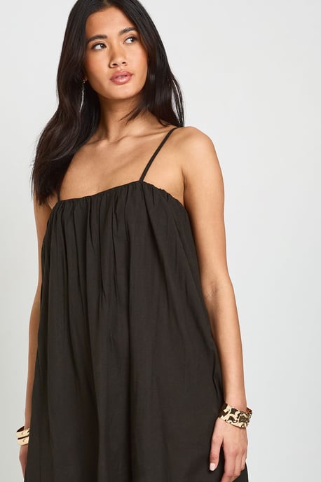 Linen Full Pocket Detail Maxi Dress - Image 4