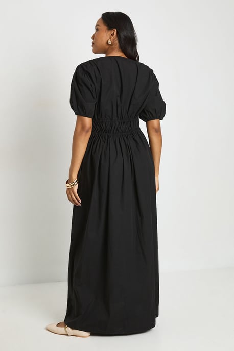 Maternity Ruched Tie Front Maxi Dress - Image 2