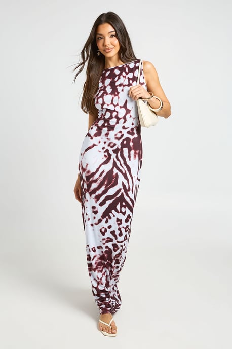 Basic Slash Neck Super Soft Maxi Dress - Image 1