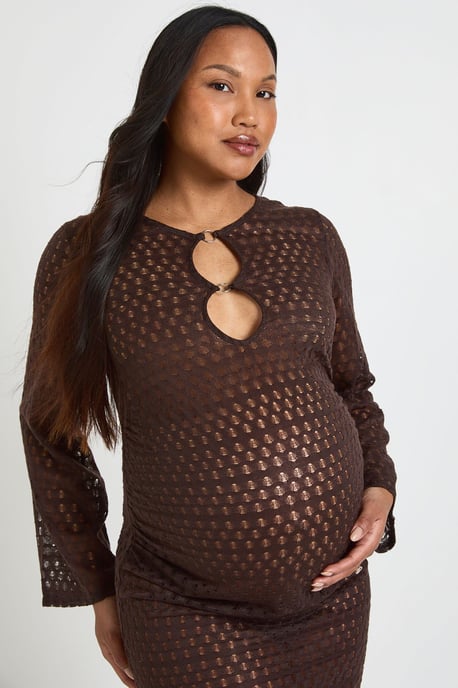 Maternity O-ring Detail Beach Dress - Image 4