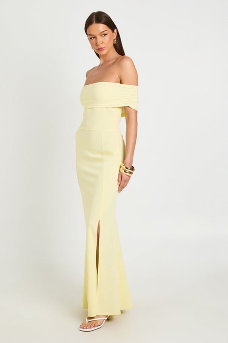 Ruched Bardot Fluid Maxi Dress - Image 3
