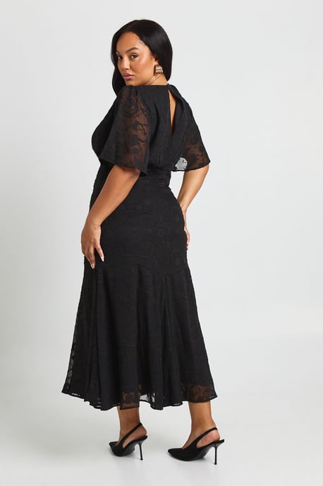 Plus Burnout Angel Sleeve Midaxi Dress - Image 2