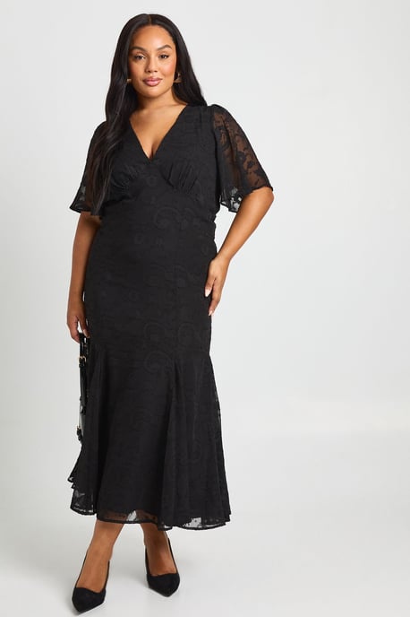 Plus Burnout Angel Sleeve Midaxi Dress - Image 3