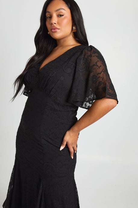 Plus Burnout Angel Sleeve Midaxi Dress - Image 4