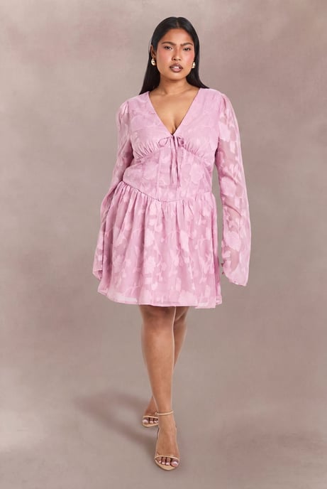 Plus Jacquard Corset Detail Skater - Image 1