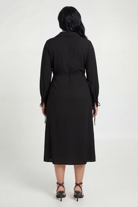 Plus Woven Wrap Tie Midaxi Dress - Image 2